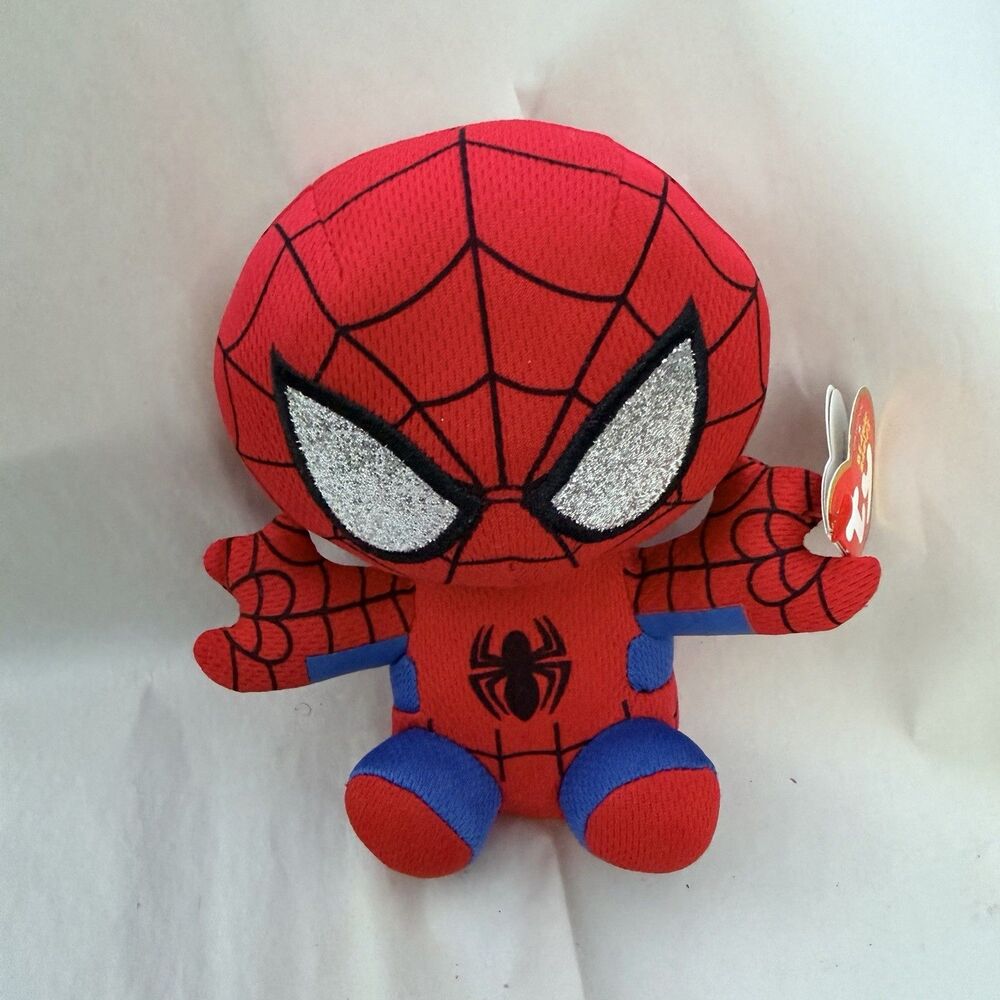 Ty Beanie Baby Avengers Marvel 6" SPIDER-MAN New w/ Heart Tags